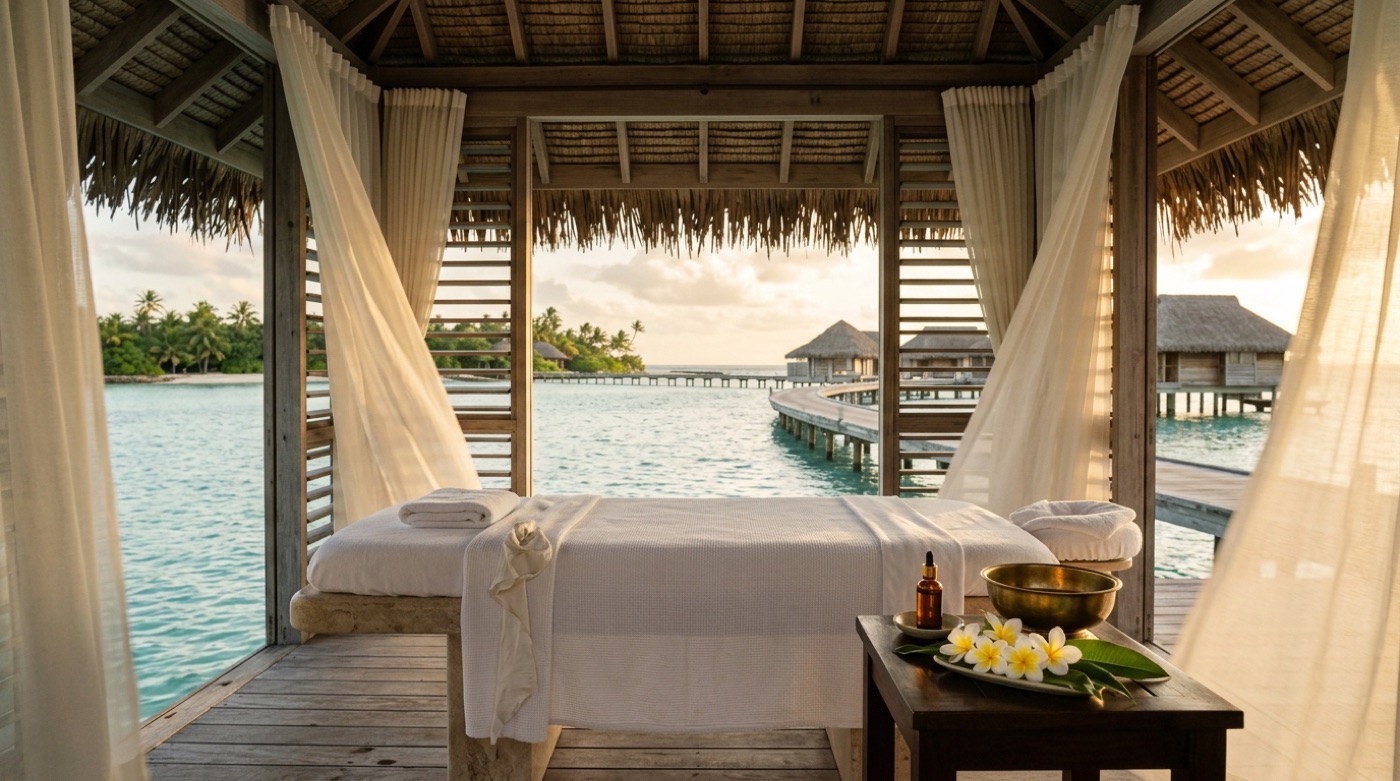 Overwater spa pavilion